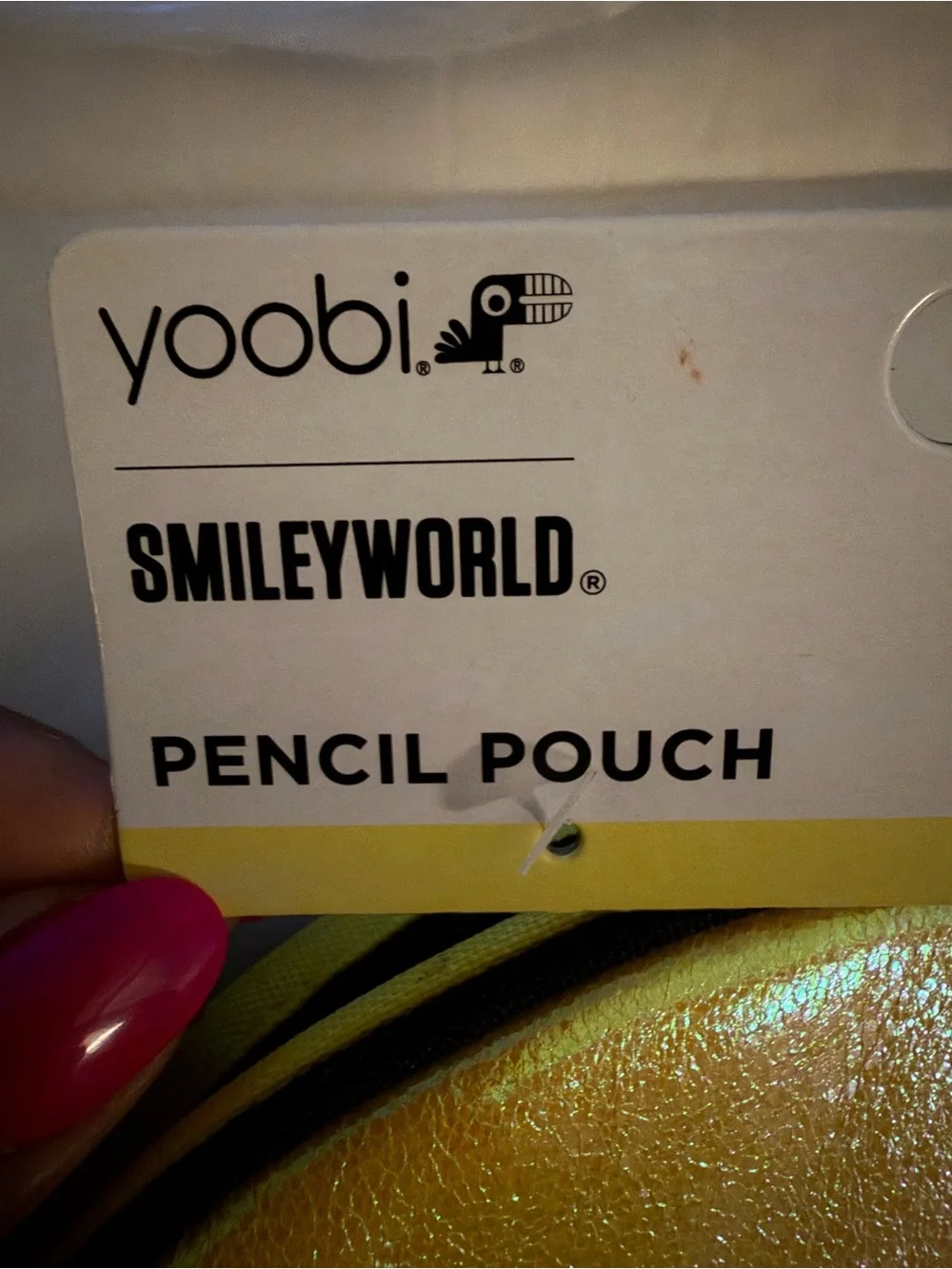 Yoobi Yellow Winking Smiley Round Pencil Pouch